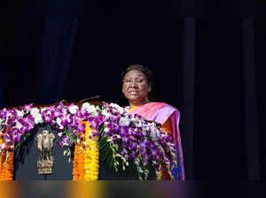 New Delhi: President Droupadi Murmu addresses during the inauguration of 'Global...