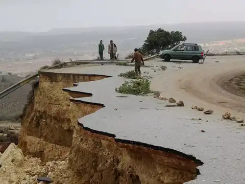 A ​damaged road
