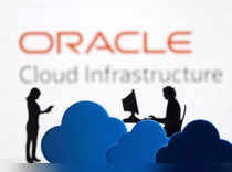 Illustration shows Oracle cloud service logo