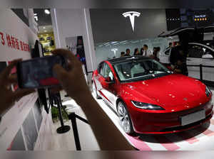 Tesla's new Model 3 in Beijing