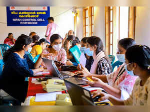 Kozhikode: Health workers at a control room set up amid Nipah virus outbreak in ...