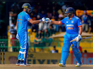 Colombo: Indian batsmen Shubman Gill and Rohit Sharma during the Asia Cup Super ...
