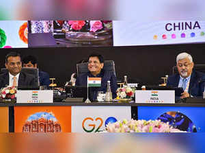 Jaipur: Union Minister for Commerce and Industry Piyush Goyal during the G20 Tra...
