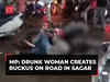 Madhya Pradesh: Drunk woman creates ruckus on road in Sagar