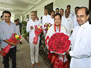 Meghalaya CM Sangma calls on Telangana CM K Chandrashekhar Rao in Hyderabad
