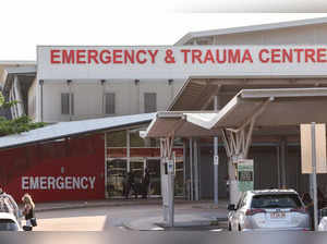 This picture shows a general view of the Emergency & Trauma Center of the Royal Darwin Hospital in Darwin on August 27, 2023, as rescue work in progress to transport those injured in the US Osprey military aircraft crash at a remote island north of Australia's mainland. Three US Marines died on August 27 after an Osprey aircraft crashed on a remote tropical island north of Australia during war games, US military officials said. (Photo by DAVID GRAY / AFP)