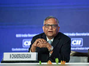 New Delhi, Aug 24 (ANI): Tata Sons Chairman N Chandrasekaran during a press conf...