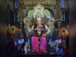 Mumbai, Sep 16 (ANI): Lalbaugcha Raja Sarvajanik Ganeshotsav Mandal unveils the ...