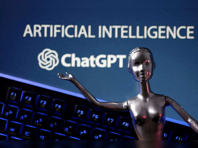 FILE PHOTO: Illustration shows ChatGPT logo and AI Artificial Intelligence words