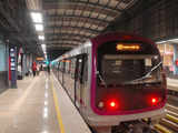 Bangalore Metro train at M G road station
