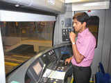 Bangalore Metro train driving seat 