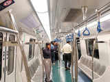Inside view of Namma Metro car in Bangalore