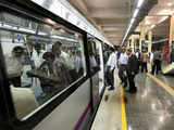 Metro officials with Media persons during a press preview of Bangalore metro