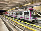 A Metro train during a press preview of Bangalore Metro train