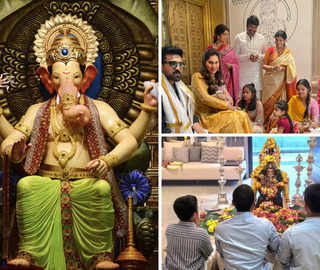 Ganpati Mahotsav: Ram Charan celebrates 1st Ganesh Chaturthi with daughter Klin Klara; Dhanush performs puja with sons Linga & Yatra