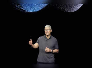 Apple CEO Tim Cook speaks during an announcement of new products on the Apple ca...