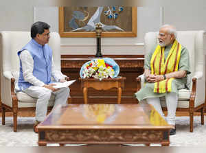 New Delhi, Sept 16 (ANI): Prime Minister Narendra Modi meets Tripura Chief Minis...