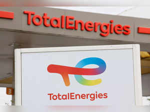 FILE PHOTO: TotalEnergies signs at a petrol station in Nice