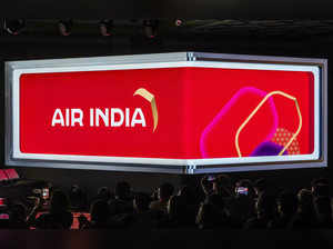 New Delhi: Air India's new logo at its unvealing in New Delhi. (PTI Photo/Atul Y...