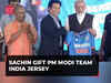 Sachin Tendulkar presents Team India jersey to PM Modi at Varanasi stadium function