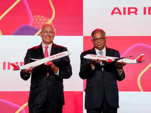New Delhi: Tata Sons Chairman N Chandrashekaran and Air India CEO and MD Campbel...