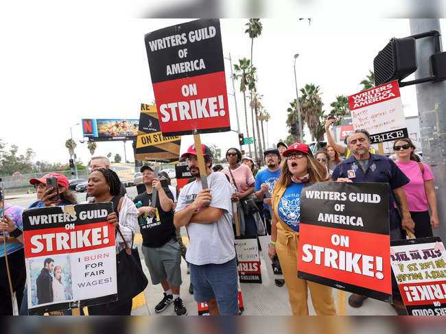 SAG-AFTRA actors and Writers Guild of America (WGA) writers on strike