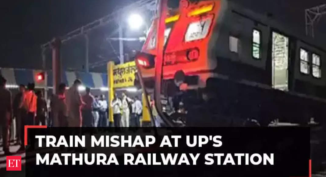 EMU train climbs platform at UP’s Mathura railway station, no casualties reported – The Economic Times Video