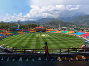 Dharamshala: HPCA Stadium on the eve of IPL 2023 cricket match between Punjab Ki...