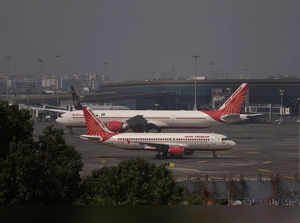 FILE PHOTO: Air India passenger aircraft are seen on the tarmac at Chhatrapati Shivaji International airport in Mumbai