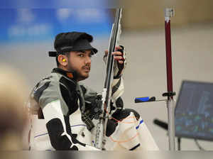 Hangzhou: Indian shooter Aishwary Pratap Singh Tomar competes in the finals of m...