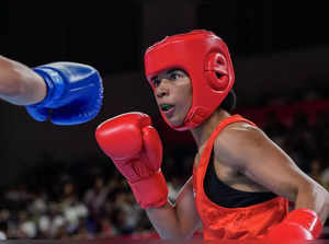 Hangzhou: India's Nikhat Zareen prepares her move against Vietnam's Thi Tam Nguy...