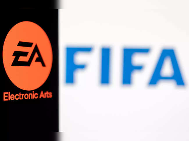 Illustration shows Electronic Arts and FIFA logos