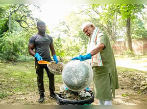 Prime Minister Narendra Modi and Ankit Baiyanpuria, a f...