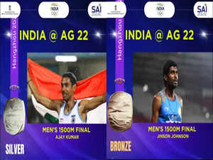 Asian Games: Ajoy Kumar Saroj secures silver, Jinson Johnson clinches bronze in Men's 1500m