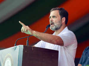 Shajapur, Sept 30 (ANI): Congress leader Rahul Gandhi addresses during the 'Jan ...