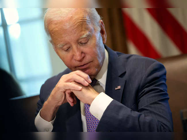 S. President Joe Biden holds a Cabinet meeting at the White House on October 02, 2023 in Washington, DC. Biden held the meeting to discuss economic legislation, artificial intelligence, and gun violence.