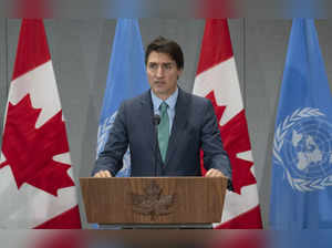 Canada Prime Minister Justin Trudeau speaks during a news conference at the Cana...