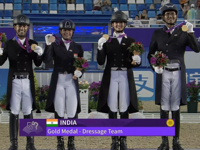 India's Equestrian Dressage Team-Gold