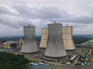 This aerial photograph taken on on October 4, 2023, shows the Rooppur Nuclear Power Plant in Rooppur.