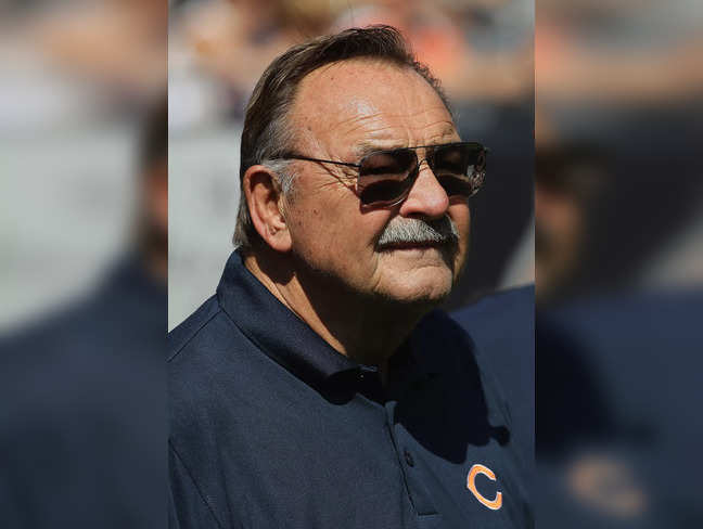 Former Chicago Bear player and Hall of Fame member Dick Butkus watches from the sidelines as the Bears take on the Pittsburgh Steelers at Soldier Field on September 24, 2017 in Chicago, Illinois.