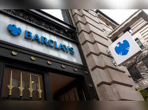 FILE PHOTO: A view shows signage on a branch of Barclays Bank in London