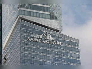 Picture taken on September 14 2023, shows the Saint-Gobain headquarter building and logo in La Defense area, near Paris.