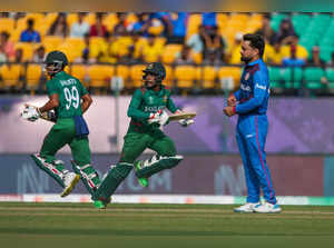 Dharamshala: Bangladesh's batters Mehidy Hasan Miraz and Najmul Hossain Shanto r...