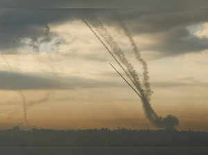 Rockets are fired by Palestinian militants into Israel, in Gaza