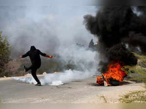 Palestinians clashes with the Israeli forces, near Tulkarm