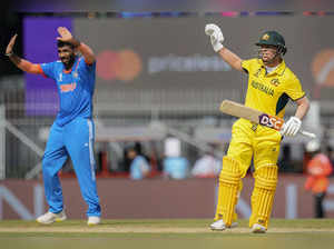 Chennai: Australia's batter David Warner during the ICC Men's Cricket World Cup ...