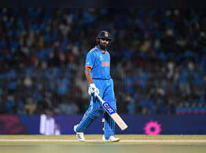 India's captain Rohit Sharma walks back to the pavilion after his dismissal during the 2023 ICC Men's Cricket World Cup one-day international (ODI) match between India and Australia at the MA Chidambaram Stadium in Chennai on October 8, 2023.