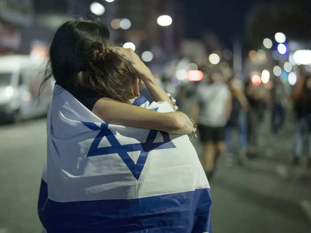 ​Israeli flag in Buenos Aires demonstration​