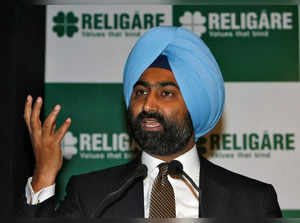 FILE PHOTO: Malvinder Singh, Chairman of Religare Enterprises Ltd, speaks during news conference in New Delhi