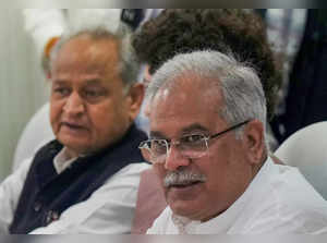 New Delhi:  Chhattisgarh CM Bhupesh Baghel and Rajasthan CM Ashok Gehlot during ...